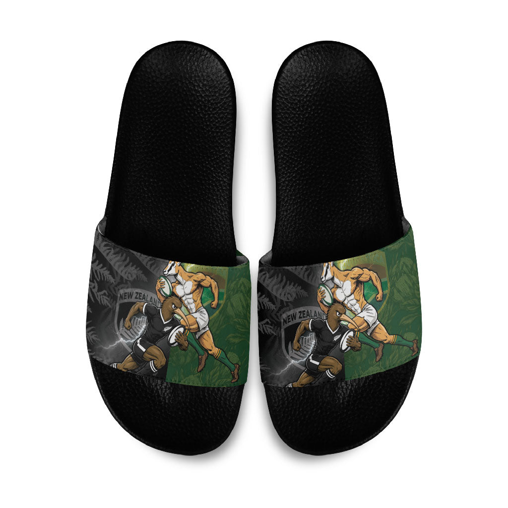 South Africa And New Zealand Slide Sandals Springboks And Kiwis Rugby Rivalry