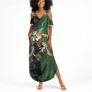 Custom South Africa And New Zealand Summer Maxi Dress Springboks And Kiwis Rugby Rivalry
