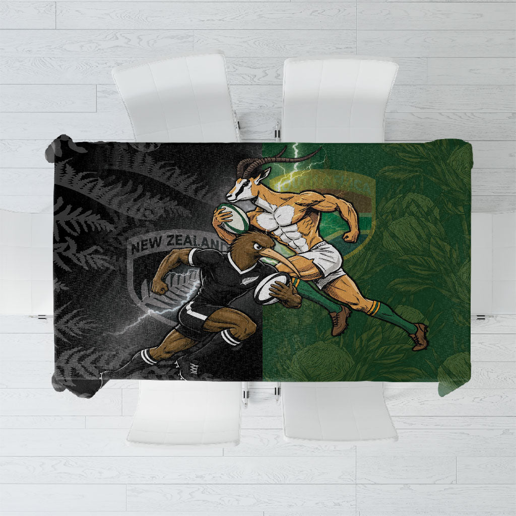 South Africa And New Zealand Tablecloth Springboks And Kiwis Rugby Rivalry