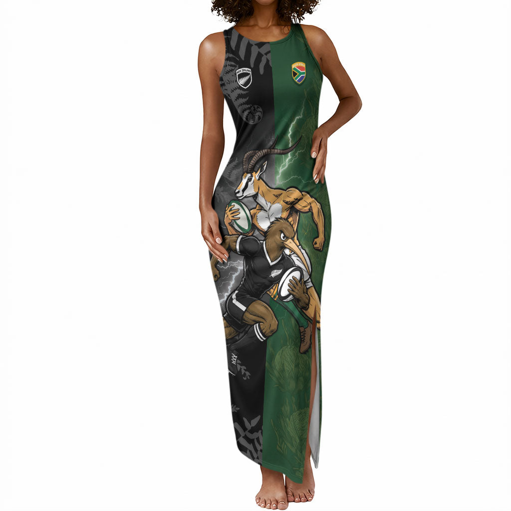 Custom South Africa And New Zealand Tank Maxi Dress Springboks And Kiwis Rugby Rivalry