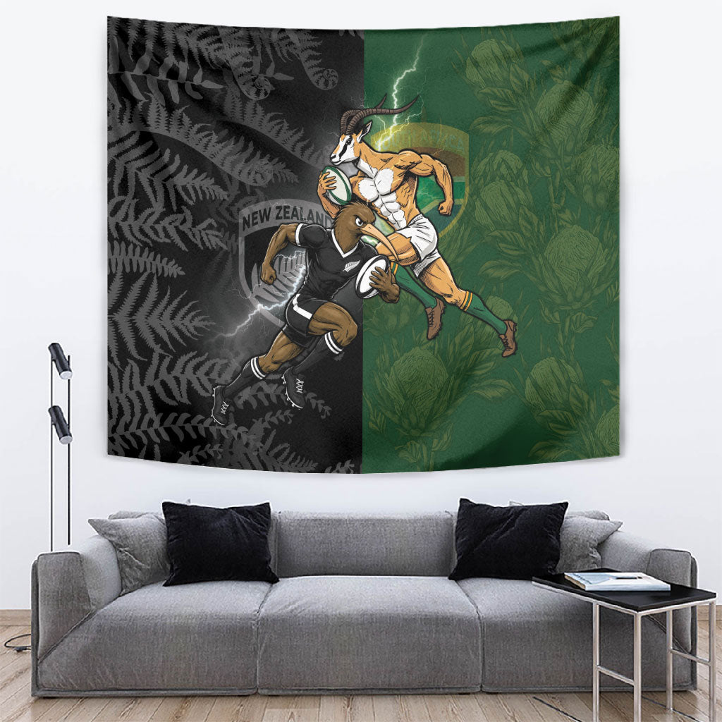 South Africa And New Zealand Tapestry Springboks And Kiwis Rugby Rivalry