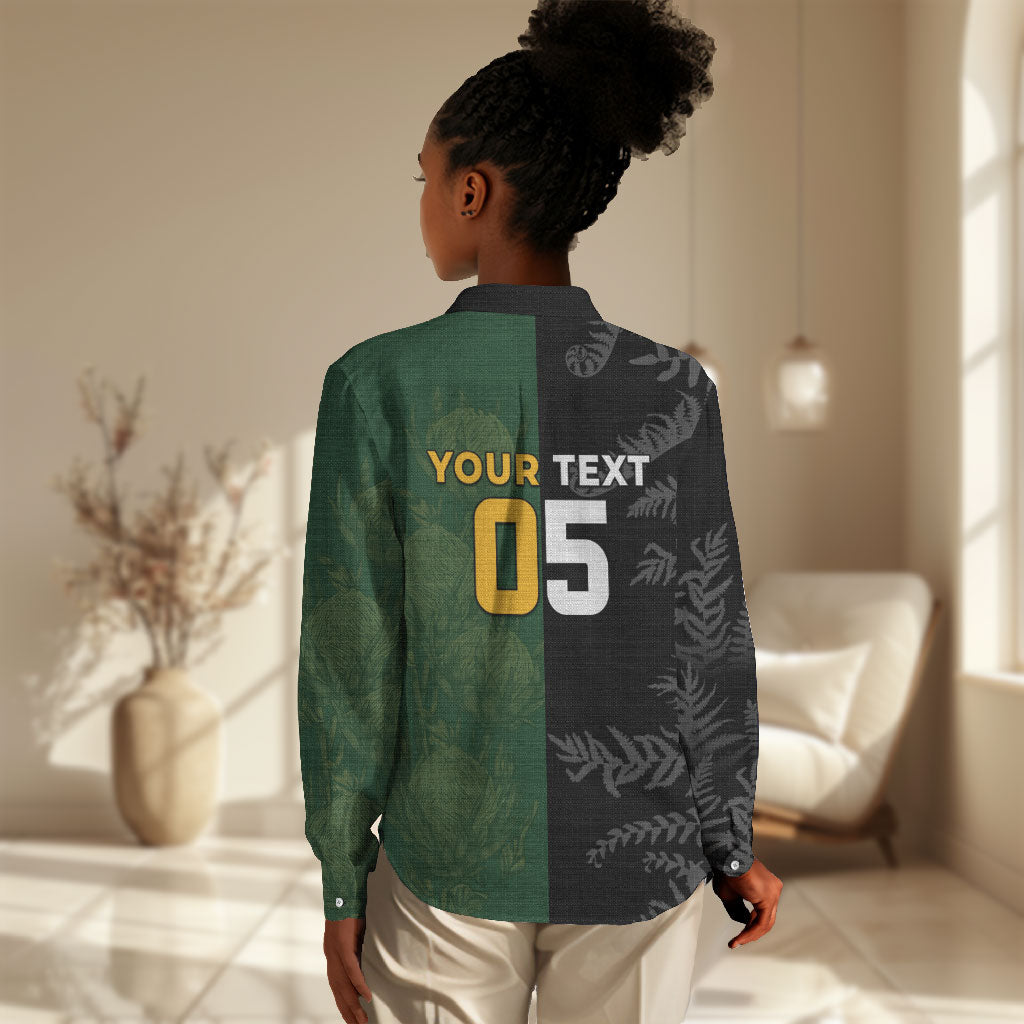 Custom South Africa And New Zealand Women Casual Shirt Springboks And Kiwis Rugby Rivalry