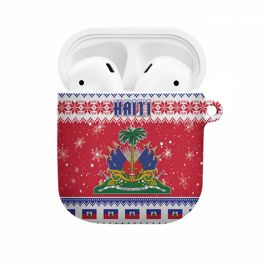 Afro Haiti Christmas AirPods Case Coat Of Arms Jwaye Nwel
