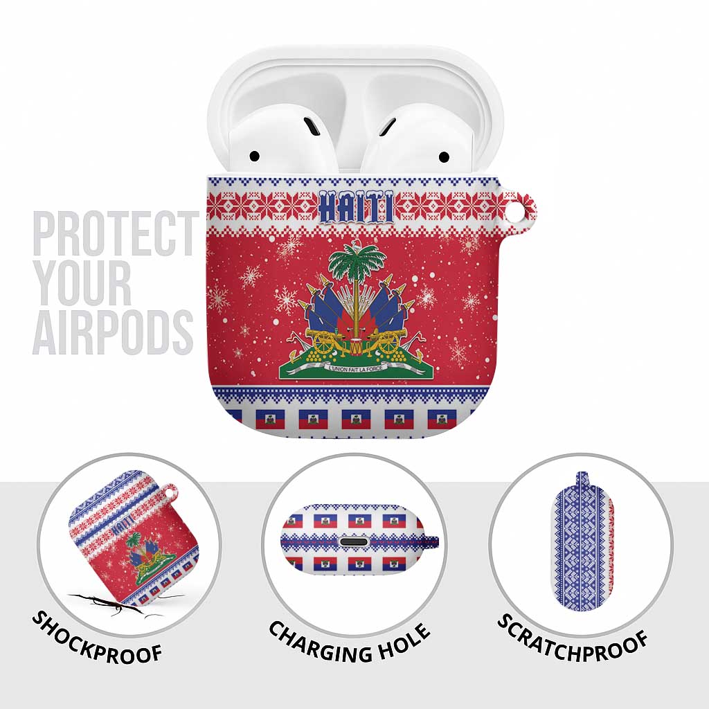 Afro Haiti Christmas AirPods Case Coat Of Arms Jwaye Nwel