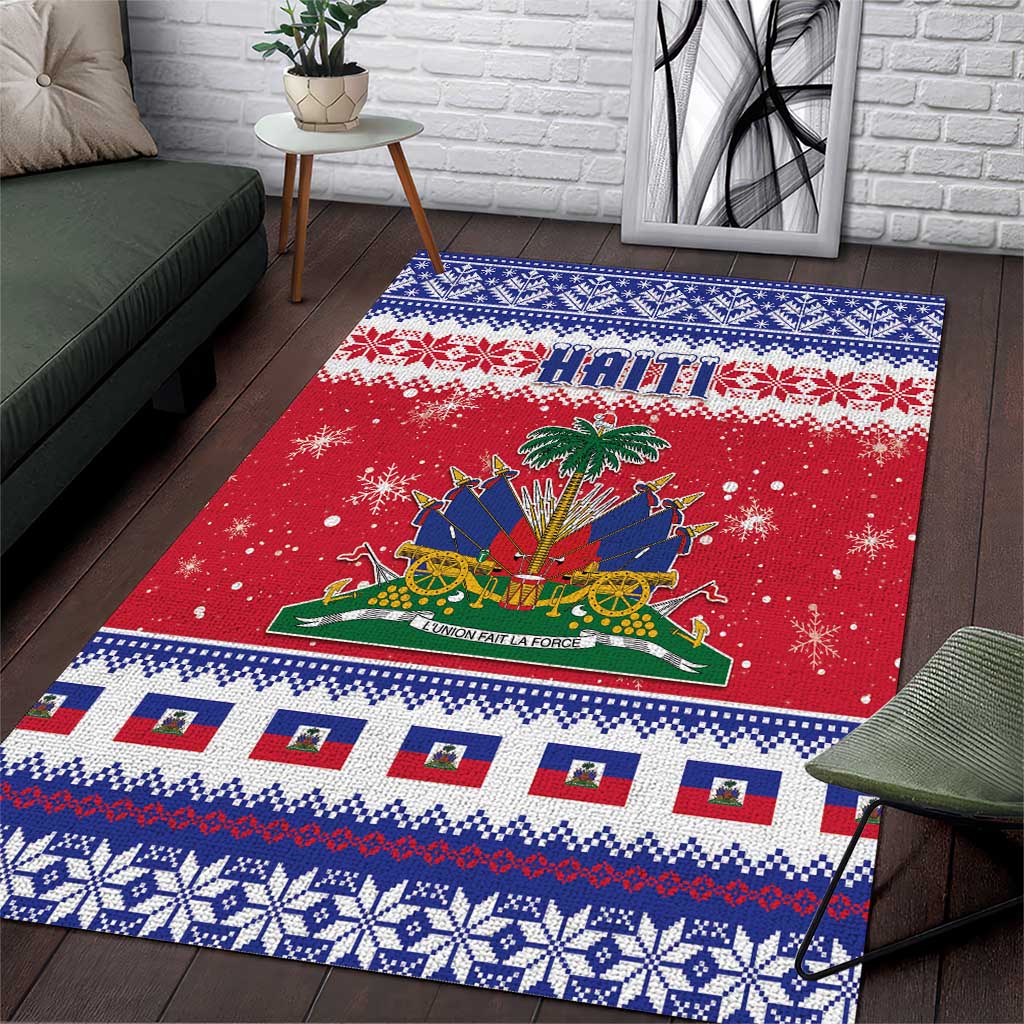 Afro Haiti Christmas Area Rug Coat Of Arms Jwaye Nwel - African Pride