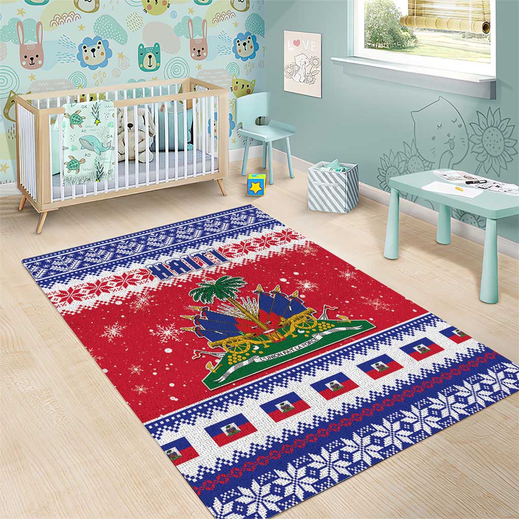 Afro Haiti Christmas Area Rug Coat Of Arms Jwaye Nwel - African Pride