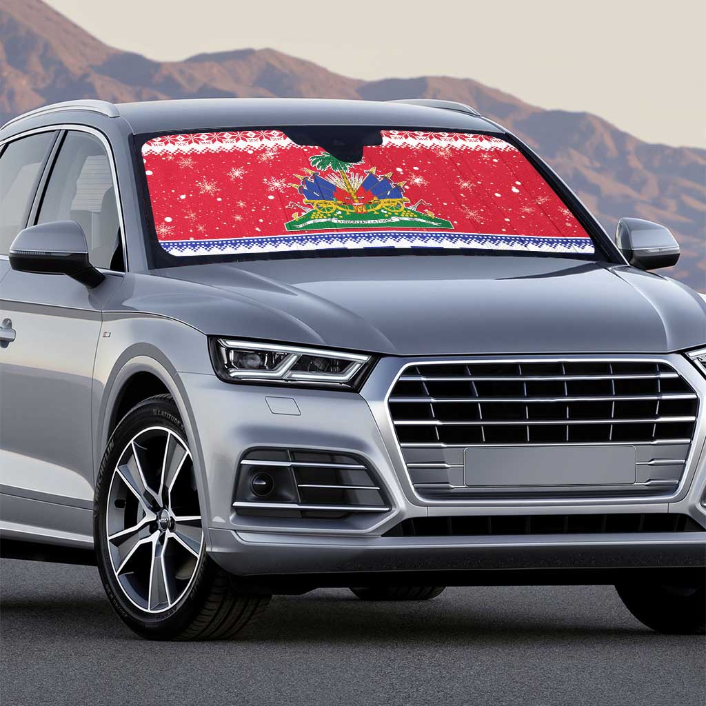 Afro Haiti Christmas Auto Sun Shade Coat Of Arms Jwaye Nwel