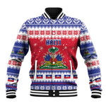 Afro Haiti Christmas Baseball Jacket Coat Of Arms Jwaye Nwel - African Pride