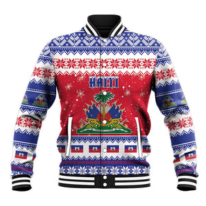 Afro Haiti Christmas Baseball Jacket Coat Of Arms Jwaye Nwel - African Pride