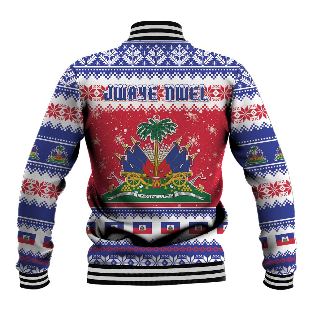 Afro Haiti Christmas Baseball Jacket Coat Of Arms Jwaye Nwel - African Pride