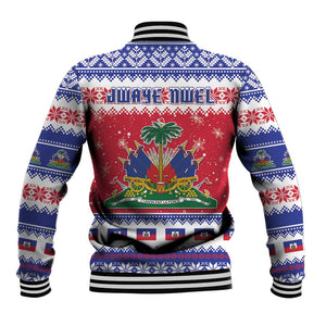 Afro Haiti Christmas Baseball Jacket Coat Of Arms Jwaye Nwel - African Pride