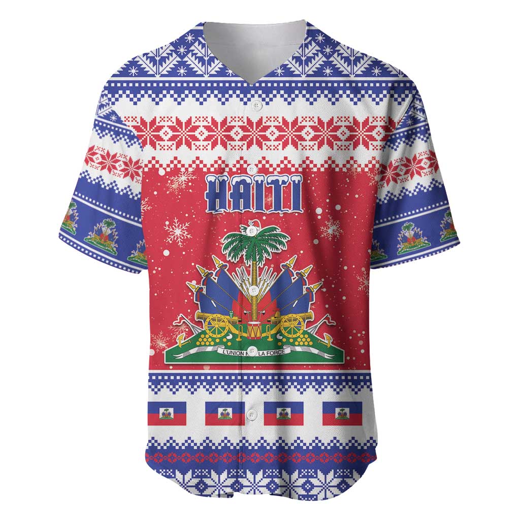 Afro Haiti Christmas Baseball Jersey Coat Of Arms Jwaye Nwel - African Pride