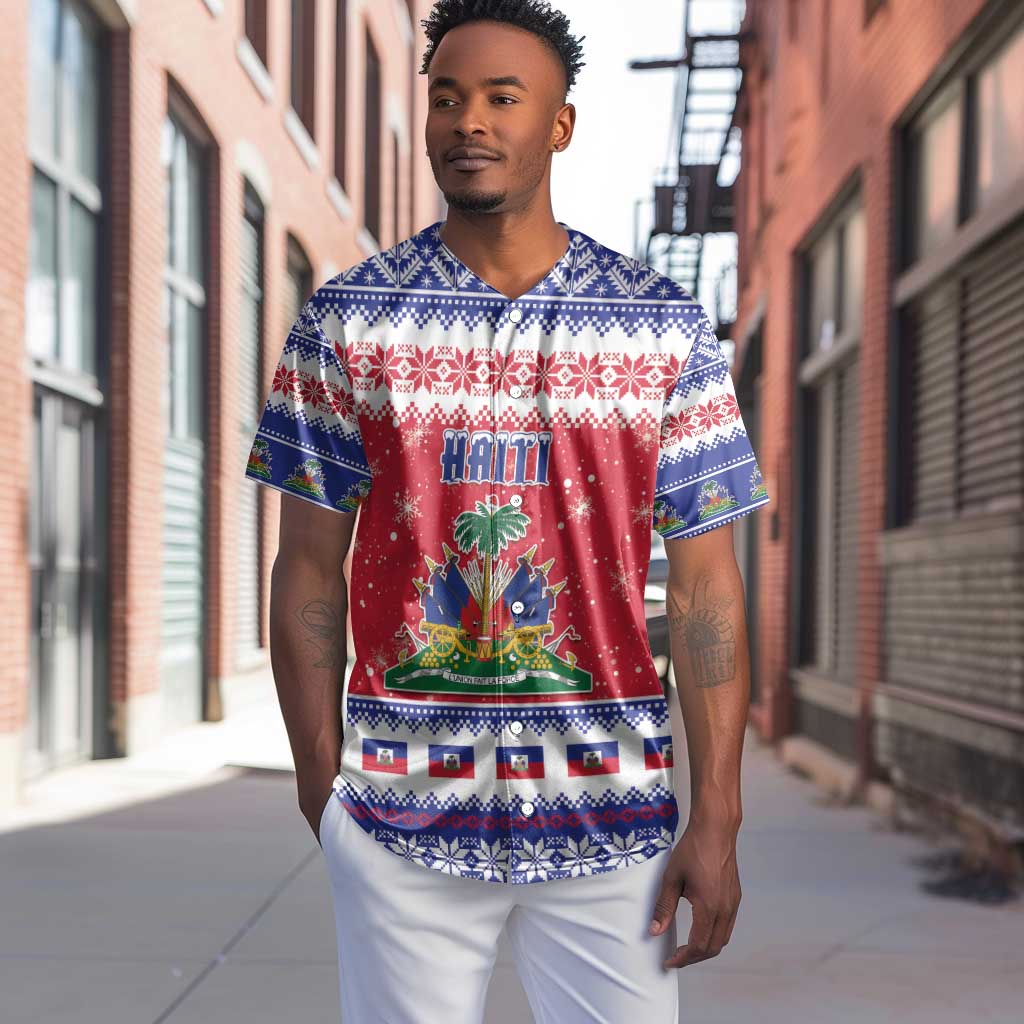 Afro Haiti Christmas Baseball Jersey Coat Of Arms Jwaye Nwel - African Pride