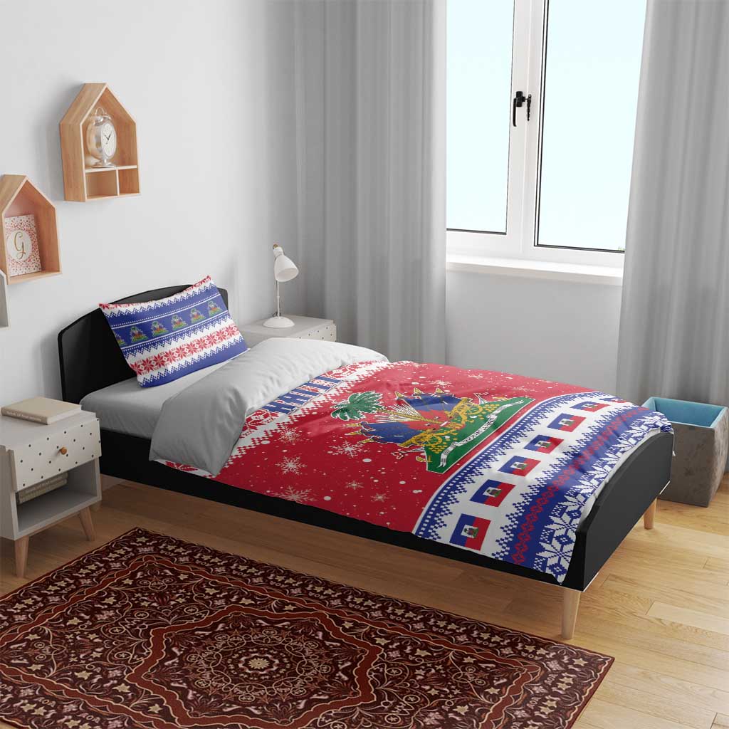 Afro Haiti Christmas Bedding Set Coat Of Arms Jwaye Nwel - African Pride