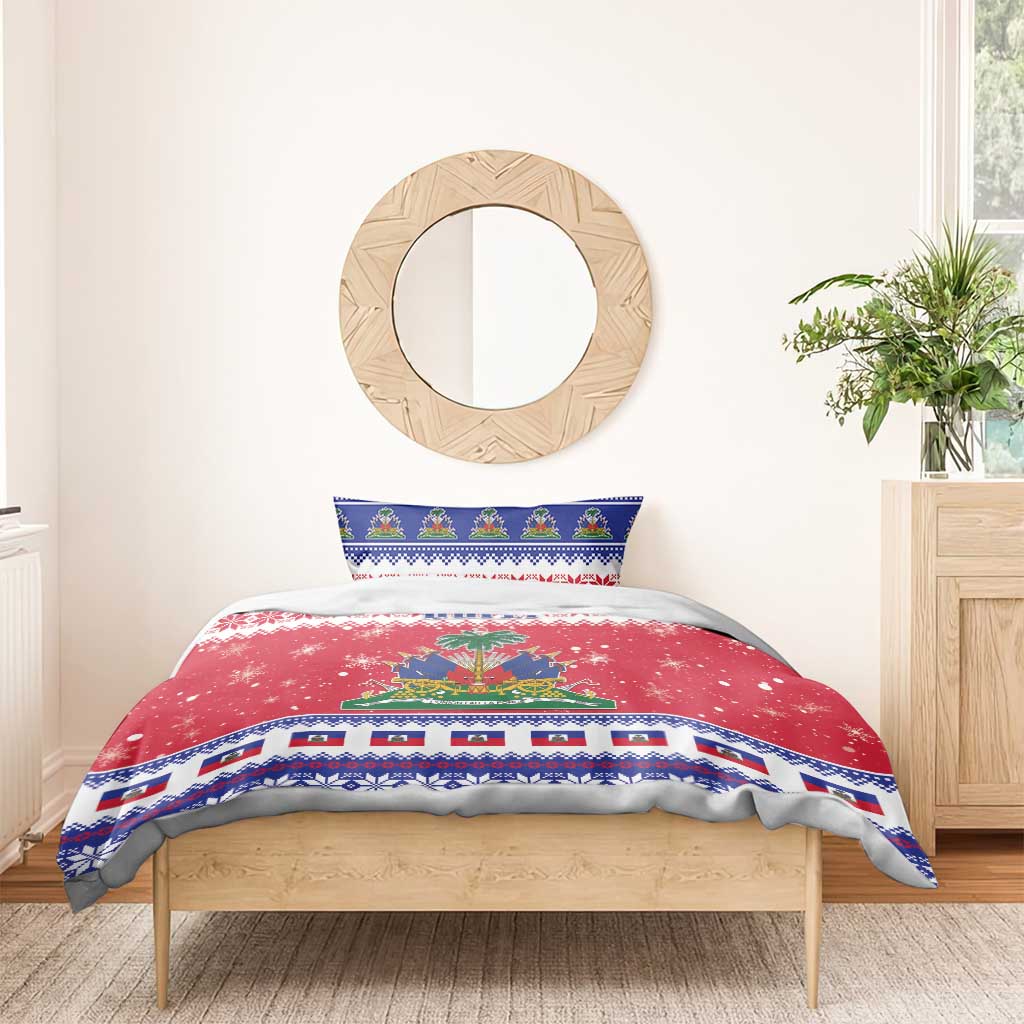 Afro Haiti Christmas Bedding Set Coat Of Arms Jwaye Nwel - African Pride