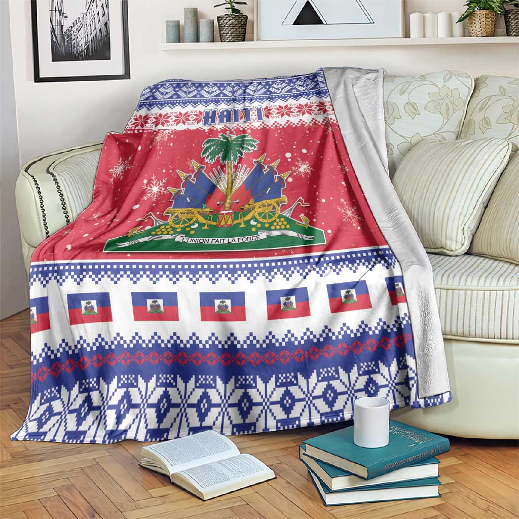 Afro Haiti Christmas Blanket Coat Of Arms Jwaye Nwel - African Pride