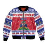Afro Haiti Christmas Bomber Jacket Coat Of Arms Jwaye Nwel - African Pride