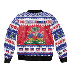 Afro Haiti Christmas Bomber Jacket Coat Of Arms Jwaye Nwel - African Pride