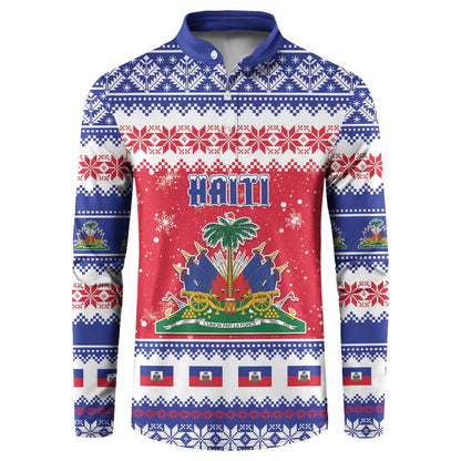 Afro Haiti Christmas Button Sweatshirt Coat Of Arms Jwaye Nwel