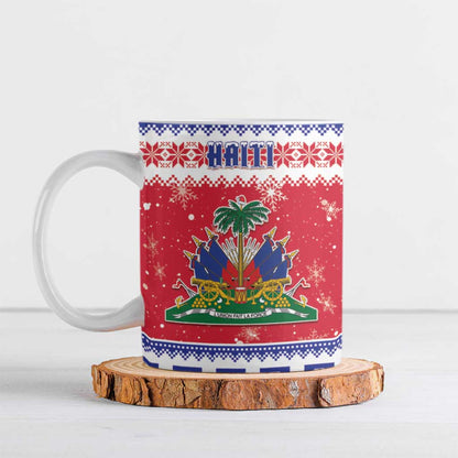 Afro Haiti Christmas Ceramic Mug Coat Of Arms Jwaye Nwel
