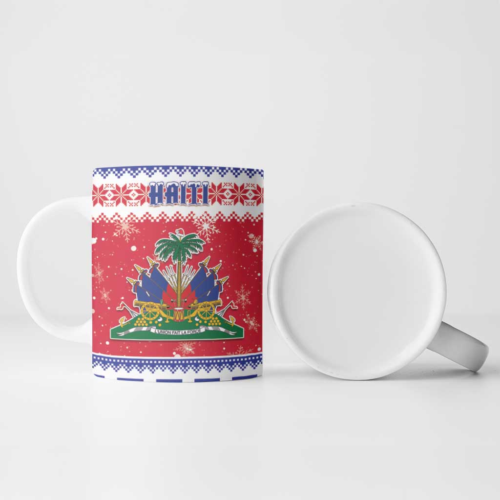 Afro Haiti Christmas Ceramic Mug Coat Of Arms Jwaye Nwel