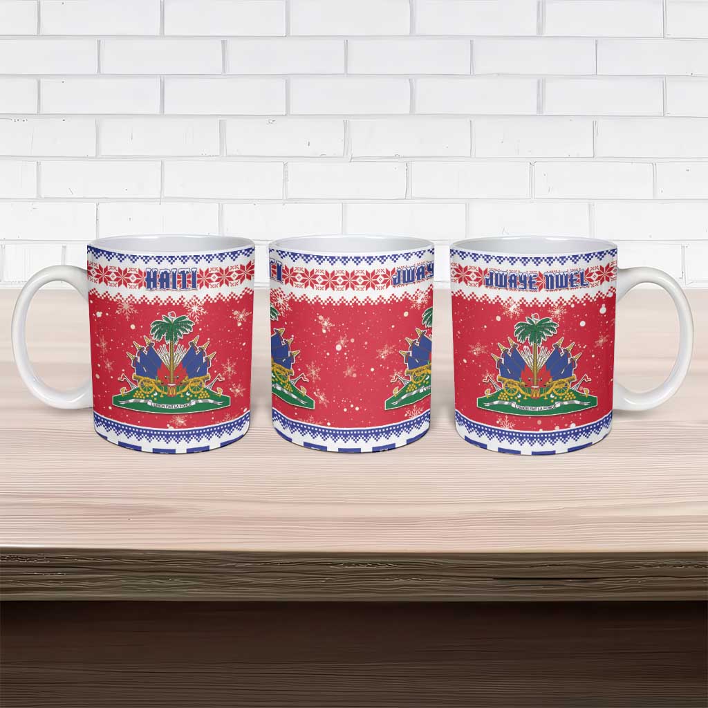 Afro Haiti Christmas Ceramic Mug Coat Of Arms Jwaye Nwel
