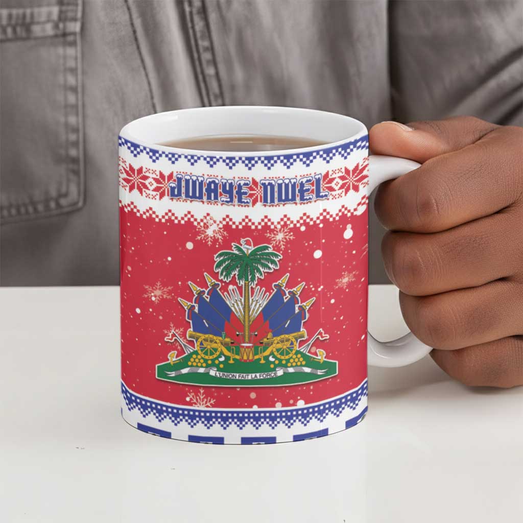 Afro Haiti Christmas Ceramic Mug Coat Of Arms Jwaye Nwel