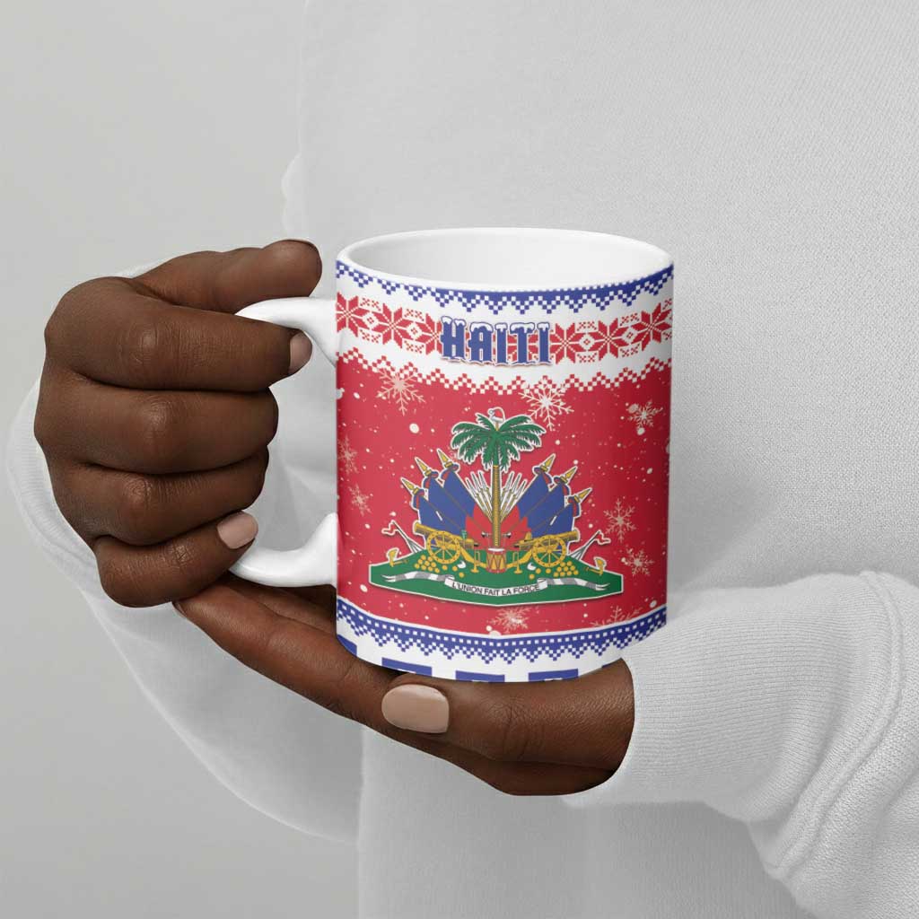 Afro Haiti Christmas Ceramic Mug Coat Of Arms Jwaye Nwel