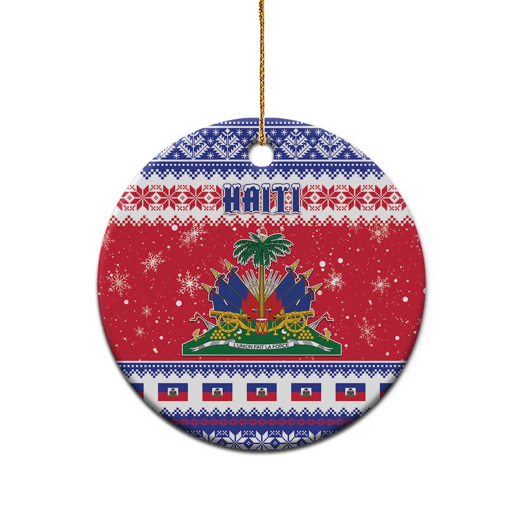 Afro Haiti Christmas Ceramic Ornament Coat Of Arms Jwaye Nwel - African Pride