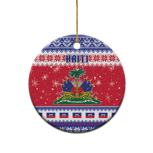Afro Haiti Christmas Ceramic Ornament Coat Of Arms Jwaye Nwel - African Pride