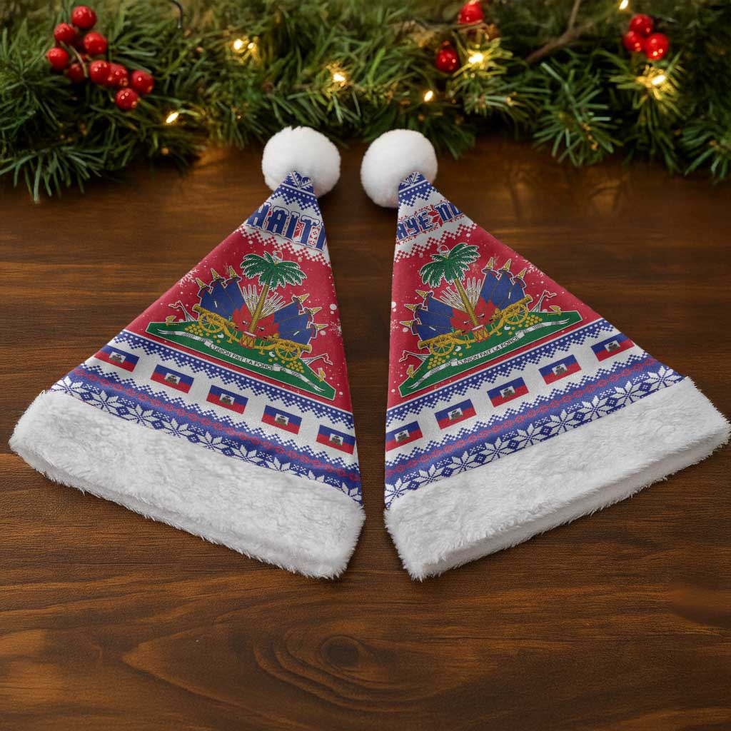 Afro Haiti Christmas Santa Hat Coat Of Arms Jwaye Nwel - African Pride