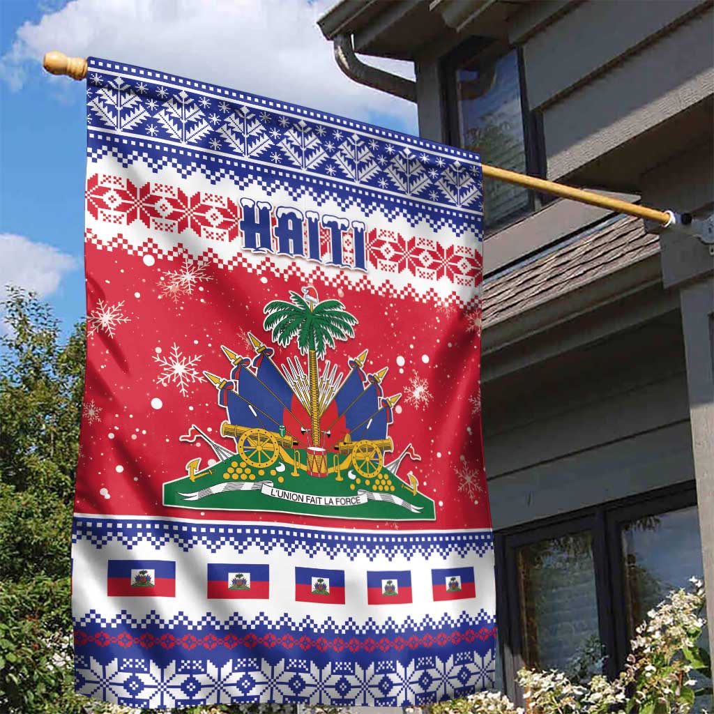 Afro Haiti Christmas Garden Flag Coat Of Arms Jwaye Nwel - African Pride