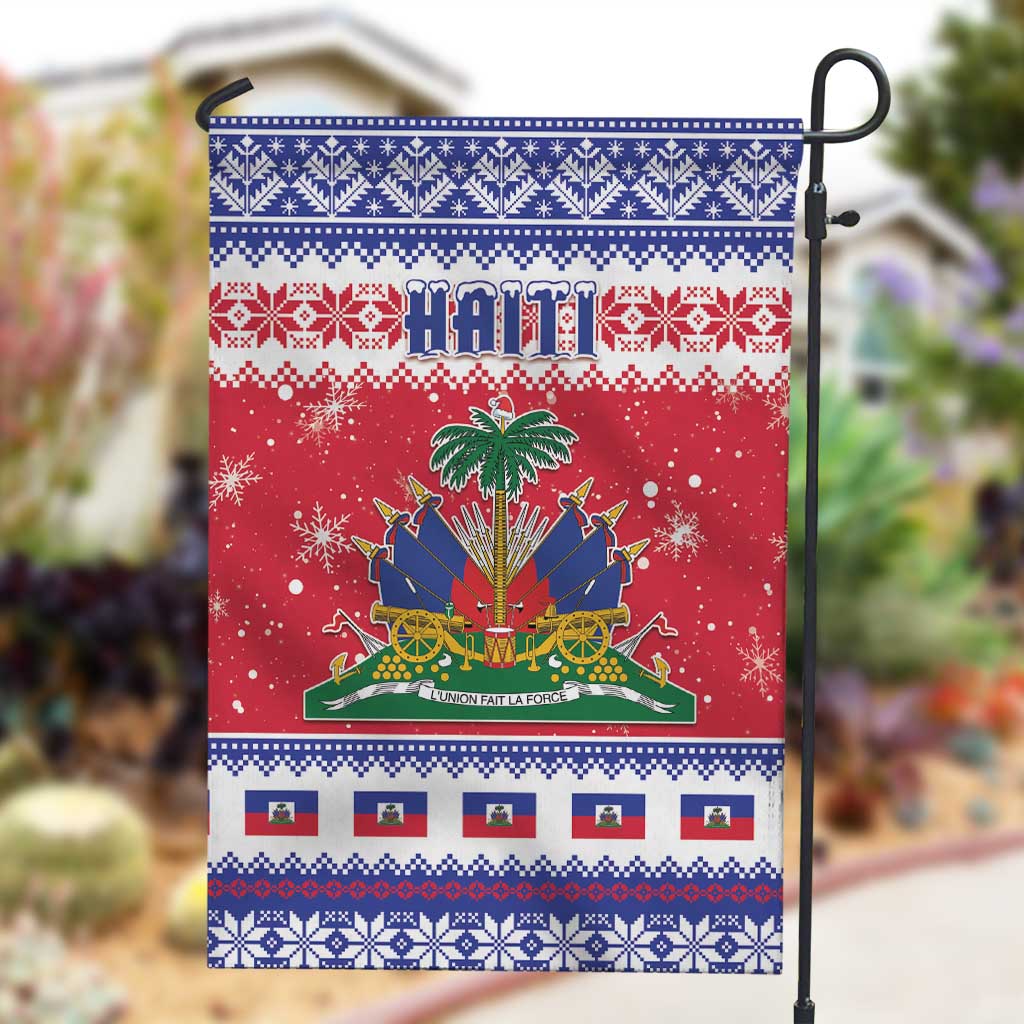 Afro Haiti Christmas Garden Flag Coat Of Arms Jwaye Nwel - African Pride