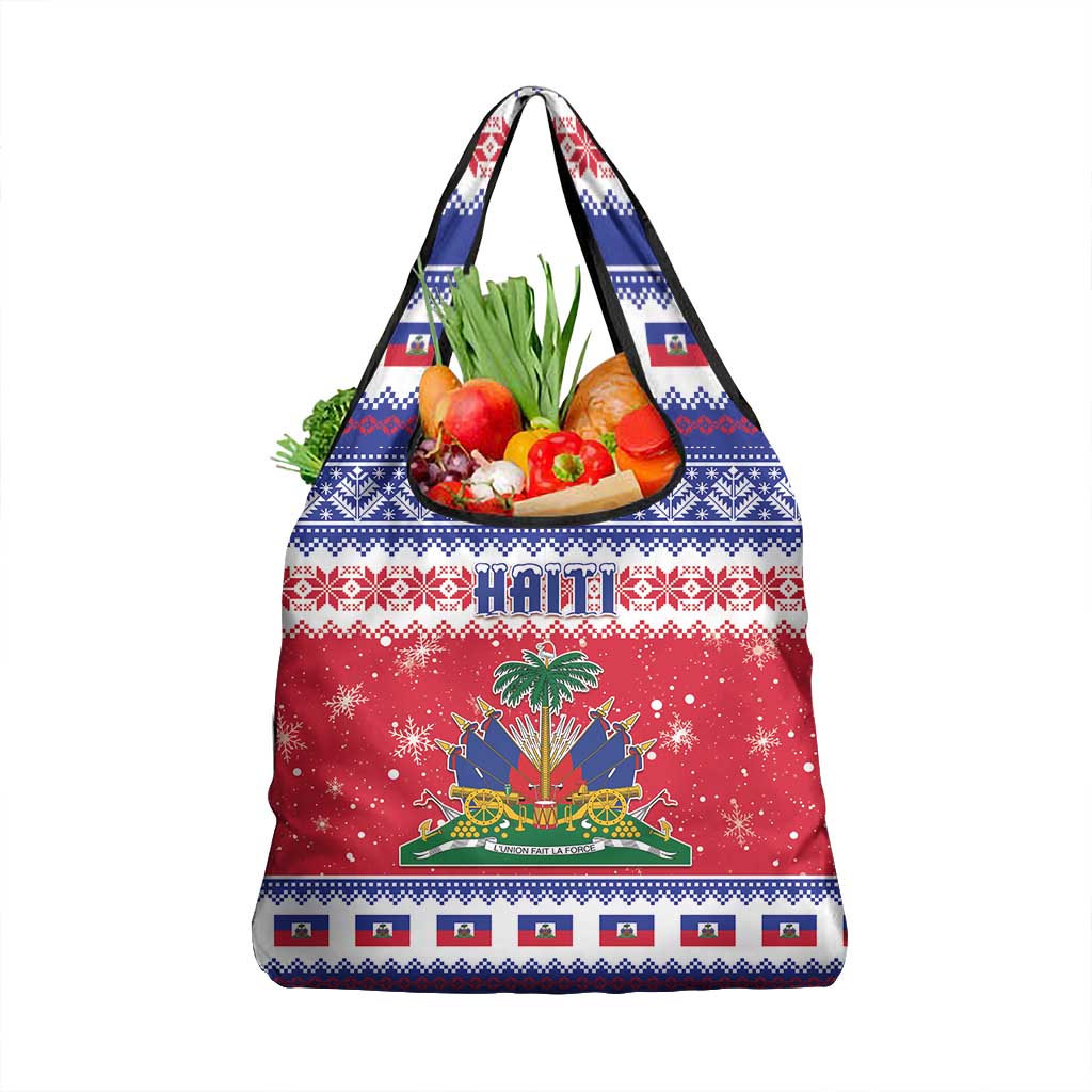 Afro Haiti Christmas Grocery Bag Coat Of Arms Jwaye Nwel - African Pride
