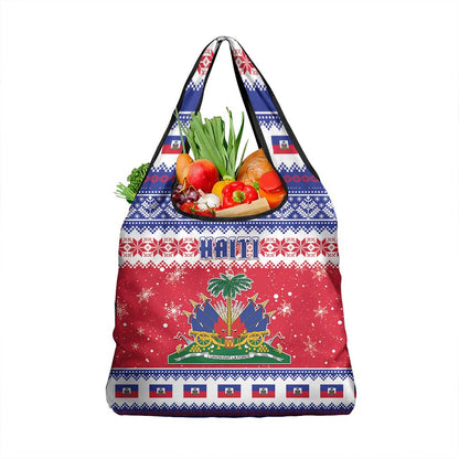 Afro Haiti Christmas Grocery Bag Coat Of Arms Jwaye Nwel - African Pride