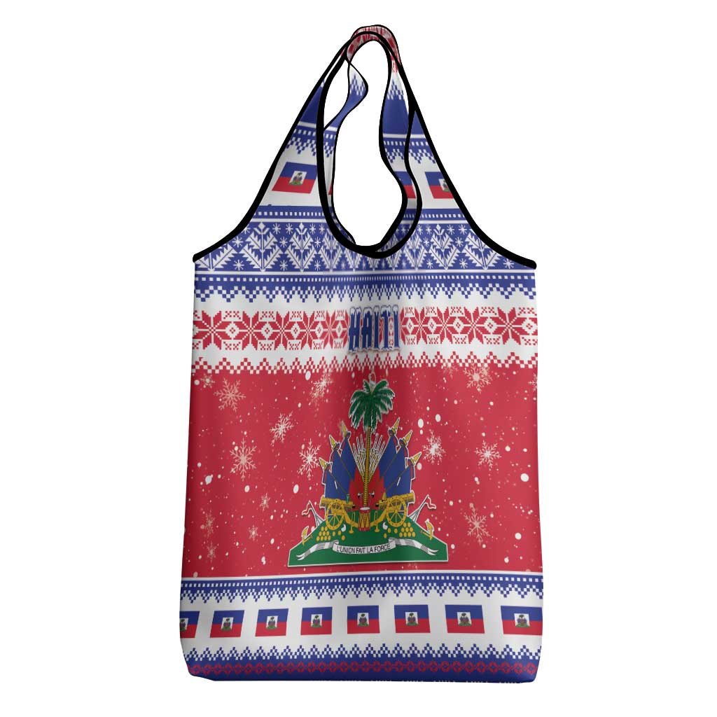 Afro Haiti Christmas Grocery Bag Coat Of Arms Jwaye Nwel - African Pride