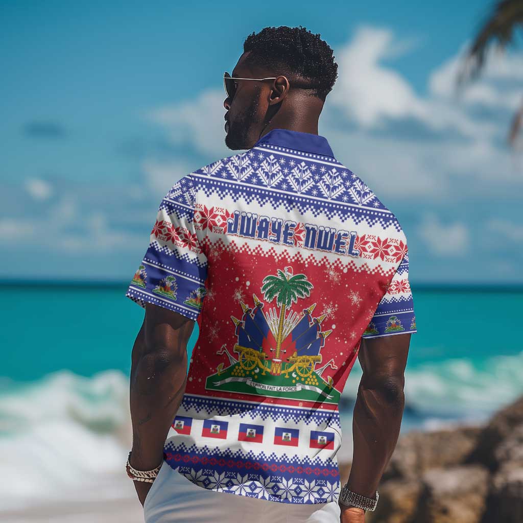 Afro Haiti Christmas Hawaiian Shirt Coat Of Arms Jwaye Nwel - African Pride