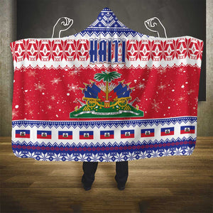 Afro Haiti Christmas Hooded Blanket Coat Of Arms Jwaye Nwel - African Pride
