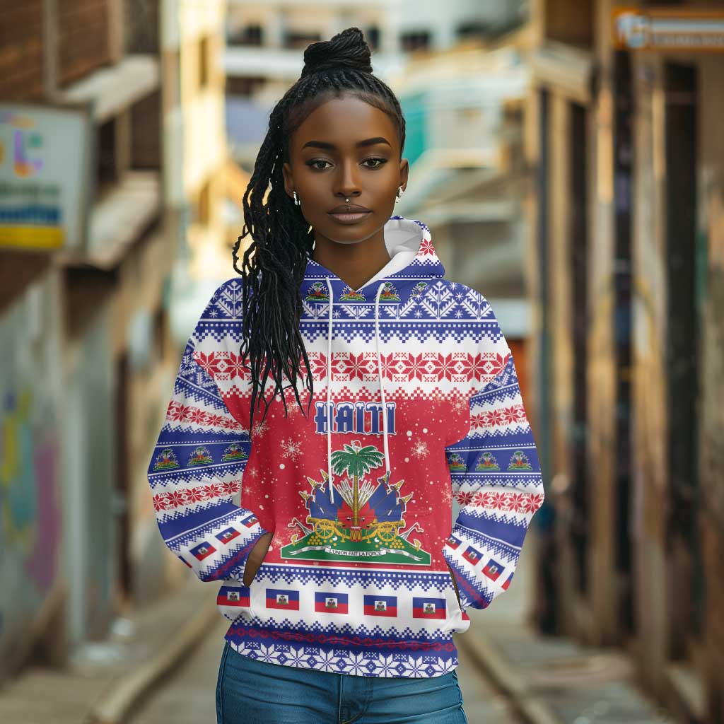 Afro Haiti Christmas Hoodie Coat Of Arms Jwaye Nwel - African Pride