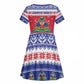 Afro Haiti Christmas Kid Short Sleeve Dress Coat Of Arms Jwaye Nwel - African Pride
