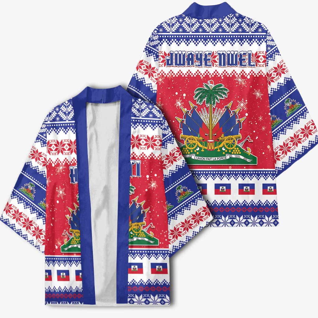 Afro Haiti Christmas Kimono Coat Of Arms Jwaye Nwel