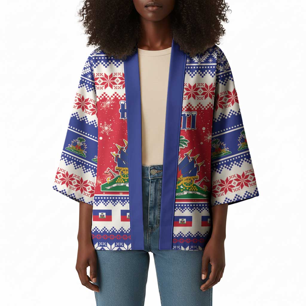Afro Haiti Christmas Kimono Coat Of Arms Jwaye Nwel