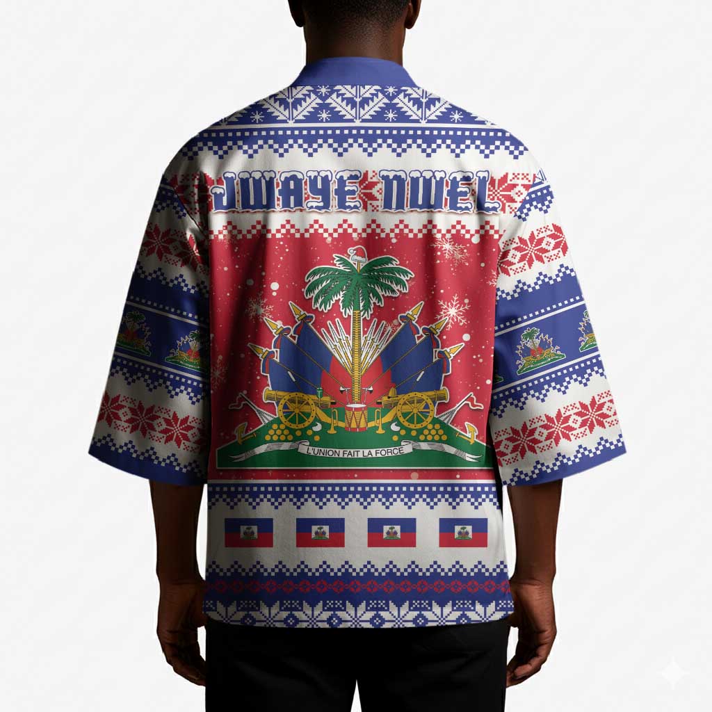 Afro Haiti Christmas Kimono Coat Of Arms Jwaye Nwel
