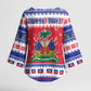 Afro Haiti Christmas Kimono Sleeve Blouse Coat Of Arms Jwaye Nwel