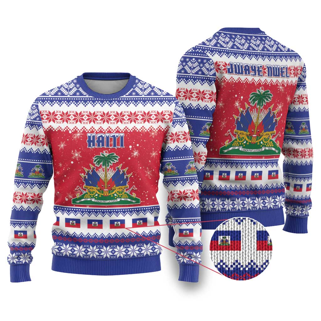 Afro Haiti Christmas Ugly Christmas Sweater Coat Of Arms Jwaye Nwel - African Pride