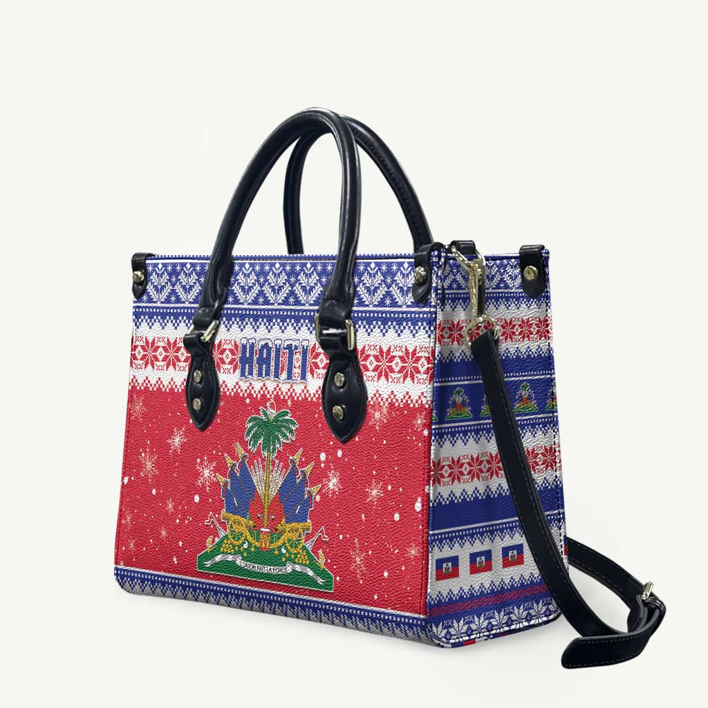 Afro Haiti Christmas Leather Bag Coat Of Arms Jwaye Nwel