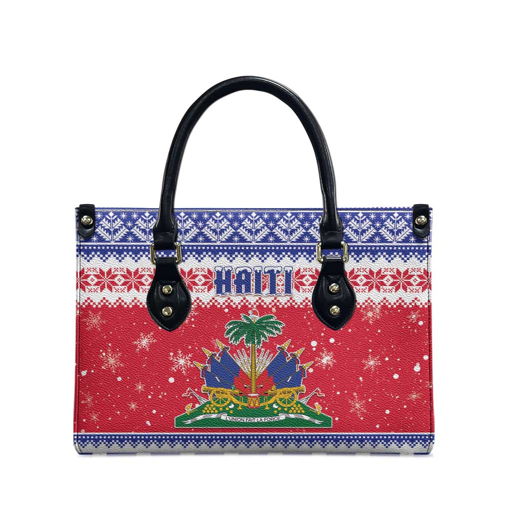 Afro Haiti Christmas Leather Bag Coat Of Arms Jwaye Nwel