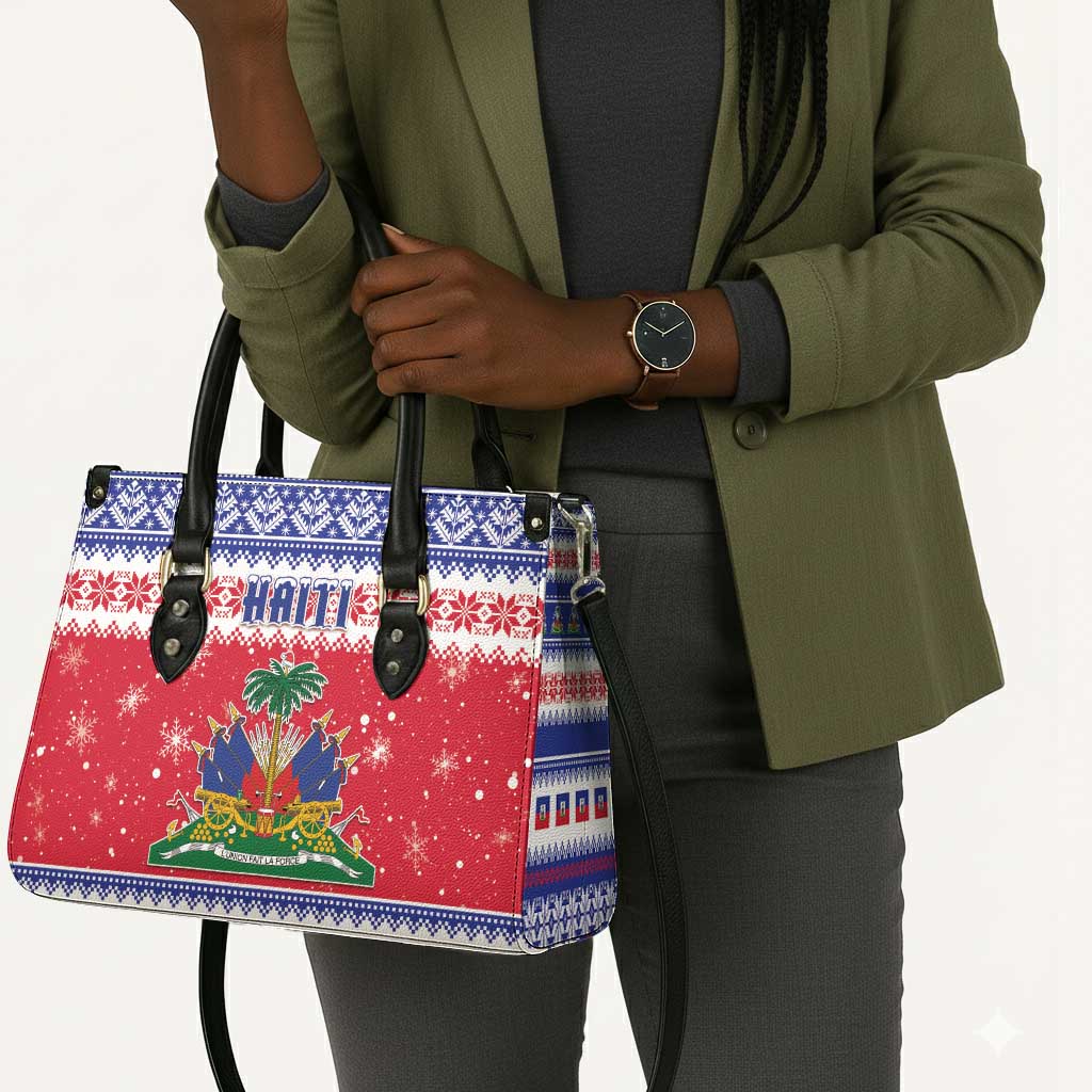 Afro Haiti Christmas Leather Bag Coat Of Arms Jwaye Nwel