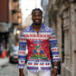 Afro Haiti Christmas Long Sleeve Button Shirt Coat Of Arms Jwaye Nwel - African Pride