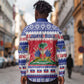 Afro Haiti Christmas Long Sleeve Button Shirt Coat Of Arms Jwaye Nwel - African Pride